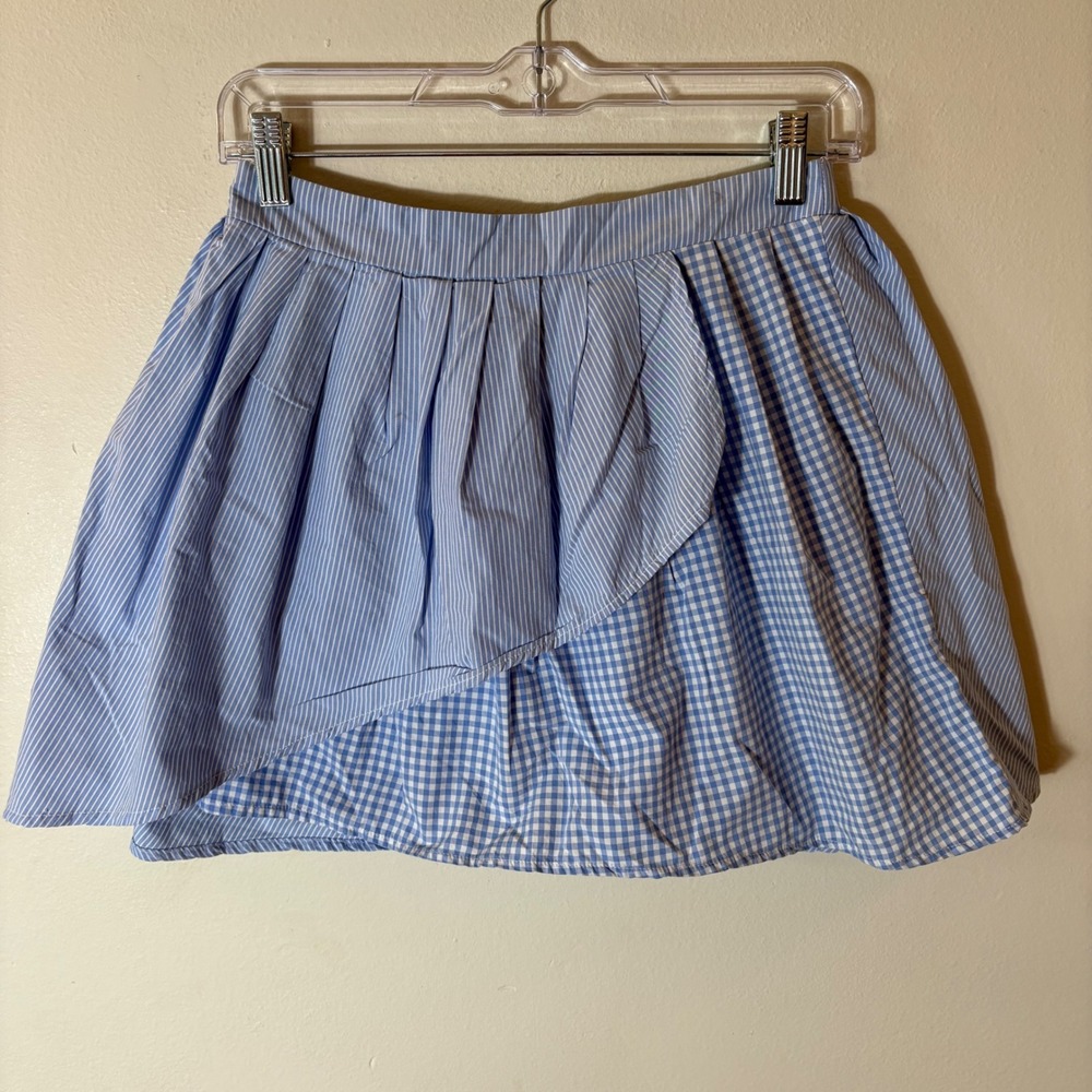 American Eagle Outfitters Blue Striped Gingham Skirt Size Small‎ NWT